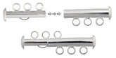 Tube Clasp – 3-Strand – Silver (1pc), NF/LF